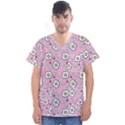 Eggs Pink Men s V-Neck Scrub Top View1