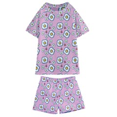 Eggs Pink Kids  Swim Tee And Shorts Set