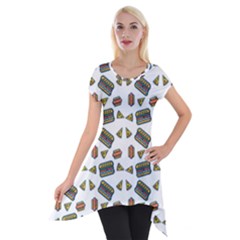 Fast Food White Short Sleeve Side Drop Tunic by snowwhitegirl