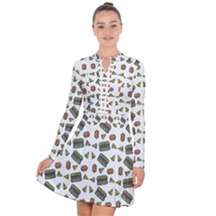 Fast Food White Long Sleeve Panel Dress