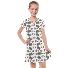 Fast Food White Kids  Cross Web Dress