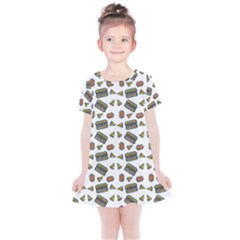 Fast Food White Kids  Simple Cotton Dress