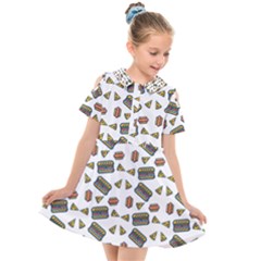 Fast Food White Kids  Short Sleeve Shirt Dress by snowwhitegirl