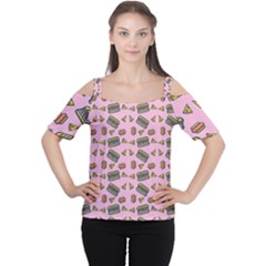 Fast Food Pink Cutout Shoulder Tee