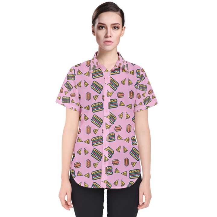 Fast Food Pink Women s Short Sleeve Shirt