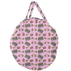 Fast Food Pink Giant Round Zipper Tote