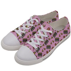 Fast Food Pink Women s Low Top Canvas Sneakers