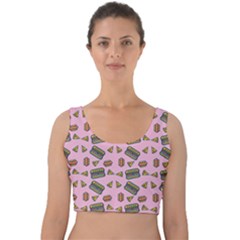 Fast Food Pink Velvet Crop Top