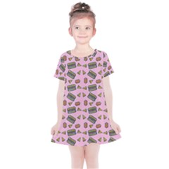 Fast Food Pink Kids  Simple Cotton Dress