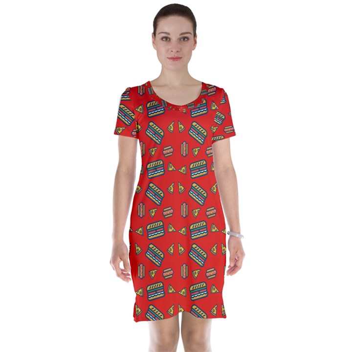 Fast Food Red Short Sleeve Nightdress