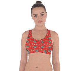 Fast Food Red Cross String Back Sports Bra by snowwhitegirl