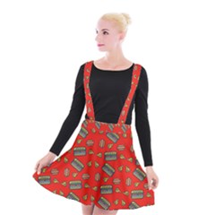 Fast Food Red Suspender Skater Skirt by snowwhitegirl