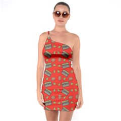 Fast Food Red One Soulder Bodycon Dress