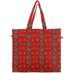 Fast Food Red Canvas Travel Bag