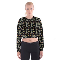 Fast Food Black Cropped Sweatshirt