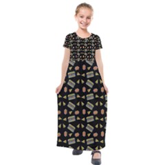 Fast Food Black Kids  Short Sleeve Maxi Dress by snowwhitegirl