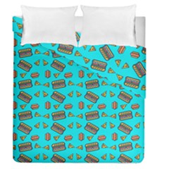 Fast Food Blue Duvet Cover Double Side (queen Size) by snowwhitegirl