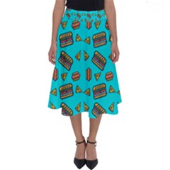 Fast Food Blue Perfect Length Midi Skirt