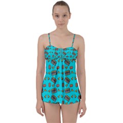 Fast Food Blue Babydoll Tankini Set by snowwhitegirl