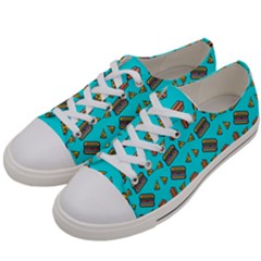 Fast Food Blue Women s Low Top Canvas Sneakers