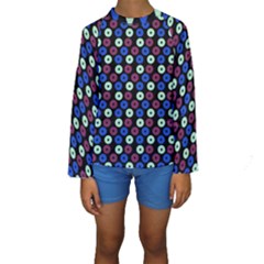 Eye Dots Blue Magenta Kids  Long Sleeve Swimwear by snowwhitegirl