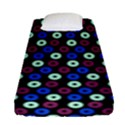 Eye Dots Blue Magenta Fitted Sheet (Single Size) View1