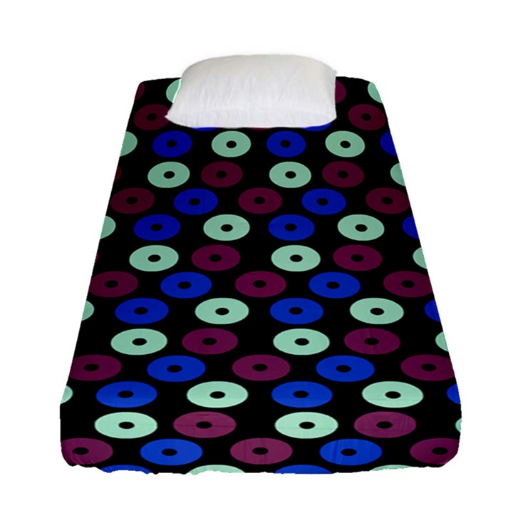 Eye Dots Blue Magenta Fitted Sheet (Single Size)