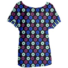 Eye Dots Blue Magenta Women s Oversized Tee