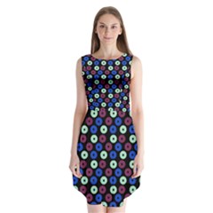 Eye Dots Blue Magenta Sleeveless Chiffon Dress   by snowwhitegirl