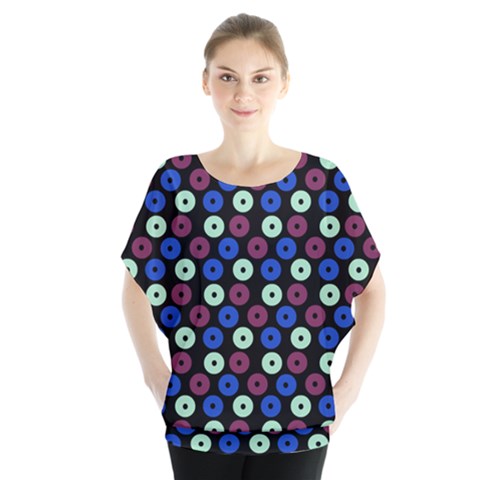 Eye Dots Blue Magenta Blouse by snowwhitegirl