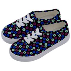 Eye Dots Blue Magenta Kids  Classic Low Top Sneakers