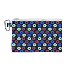 Eye Dots Blue Magenta Canvas Cosmetic Bag (medium)