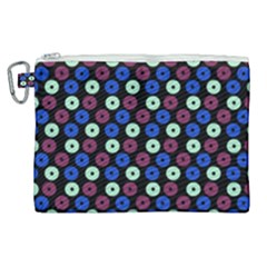 Eye Dots Blue Magenta Canvas Cosmetic Bag (xl)