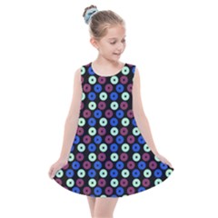 Eye Dots Blue Magenta Kids  Summer Dress