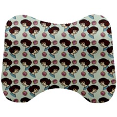 Redhead Girl Blue Head Support Cushion by snowwhitegirl