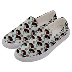 Redhead Girl Blue Men s Canvas Slip Ons by snowwhitegirl