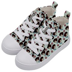 Redhead Girl Blue Kid s Mid-top Canvas Sneakers