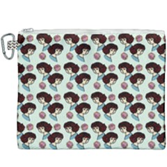 Redhead Girl Blue Canvas Cosmetic Bag (xxxl)