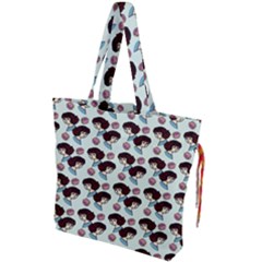 Redhead Girl Blue Drawstring Tote Bag