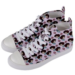 Redhead Girl Pink Women s Mid-top Canvas Sneakers