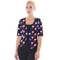 Eye Dots Red Blue Cropped Button Cardigan View1