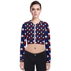 Eye Dots Red Blue Zip Up Bomber Jacket