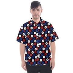 Eye Dots Red Blue Men s Short Sleeve Shirt