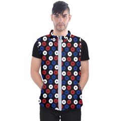 Eye Dots Red Blue Men s Puffer Vest by snowwhitegirl