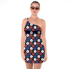 Eye Dots Red Blue One Soulder Bodycon Dress by snowwhitegirl