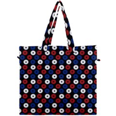 Eye Dots Red Blue Canvas Travel Bag