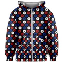 Eye Dots Red Blue Kids Zipper Hoodie Without Drawstring by snowwhitegirl