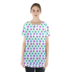 Eye Dots Green Violet Skirt Hem Sports Top