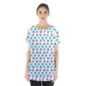 Eye Dots Green Violet Skirt Hem Sports Top View1