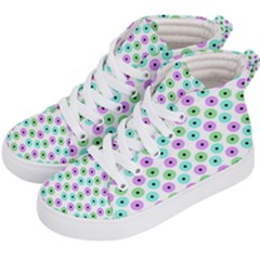 Eye Dots Green Violet Kid s Hi-top Skate Sneakers